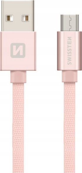 Kabel USB Swissten USB-A - micro-B 0.2 m Różowy (71522105)