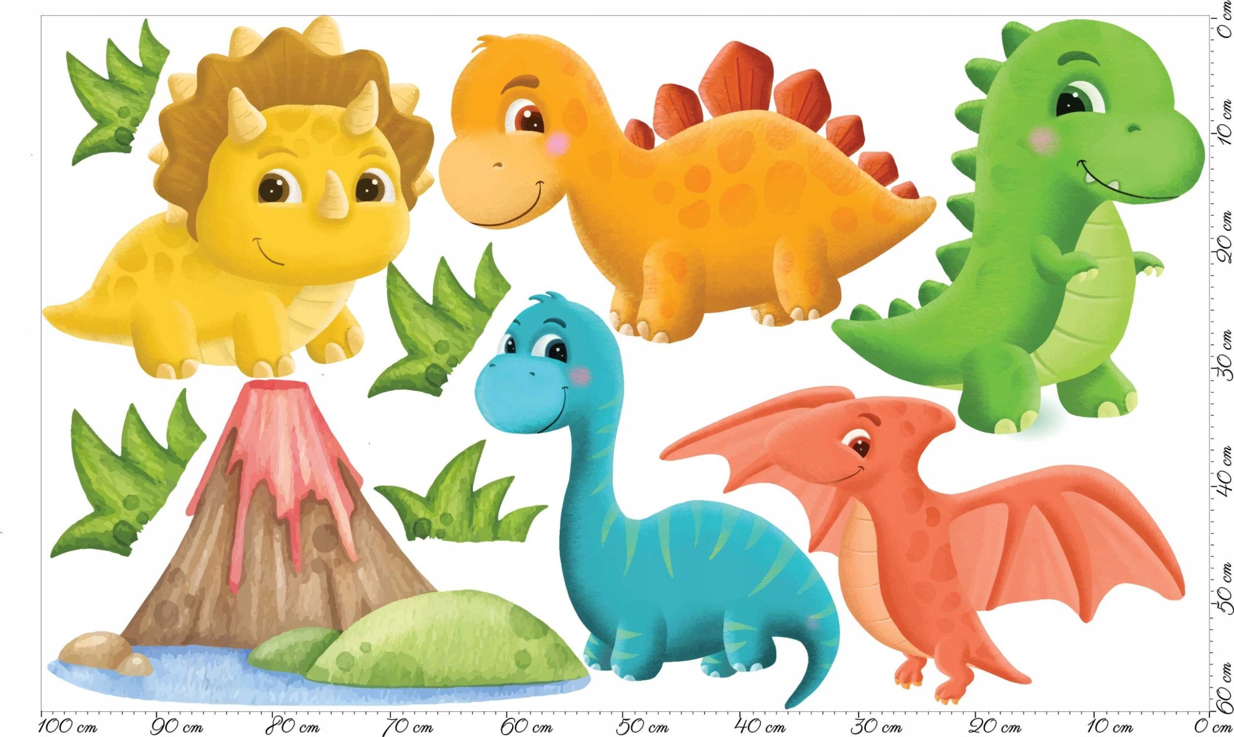 naSciane Naklejki dla dzieci DINOZAURY dino ECO* pastelowe 2