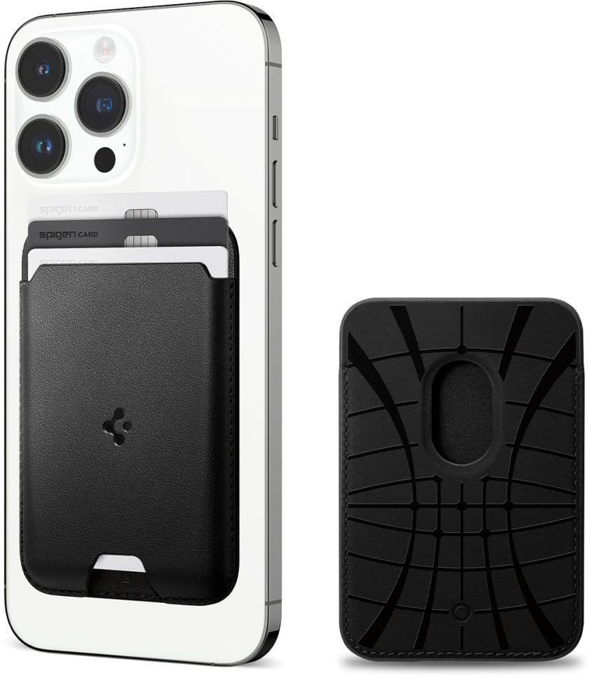 PORTFEL SPIGEN MAGSAFE NA KARTY, DO IPHONE, Dokumenty, Magnetyczny, Czarny