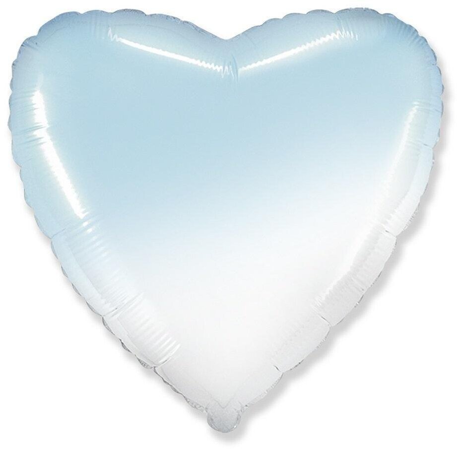 GoDan Balon foliowy 46cm Serce gradient biało-niebieski