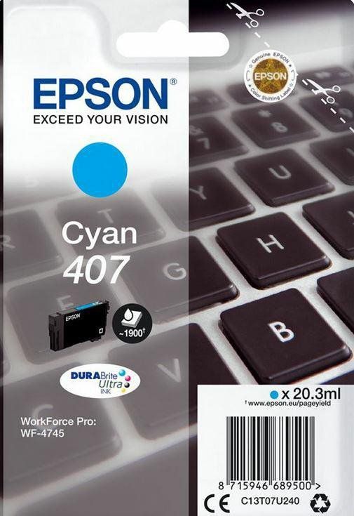 Tusz Epson Epson Tusz Wf-4745 C13T07U240 Cyan 1900 Stron 20,3Ml