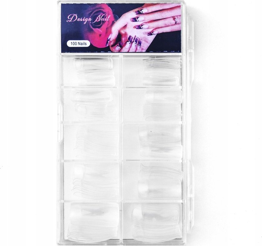 Cosmetics Zone Tipsy Clear - 100 sztuk w kasecie