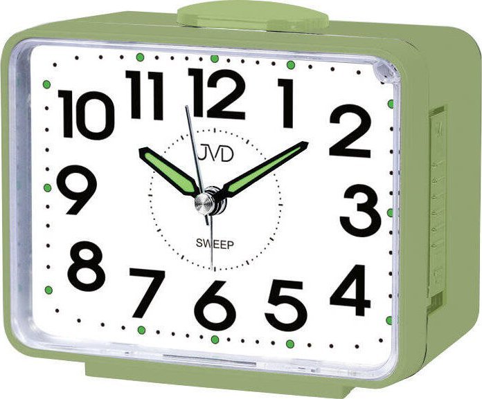 Budzik JVD SRP1101.2 11 cm cichy mechanizm podświetlenie głaośny alarm .