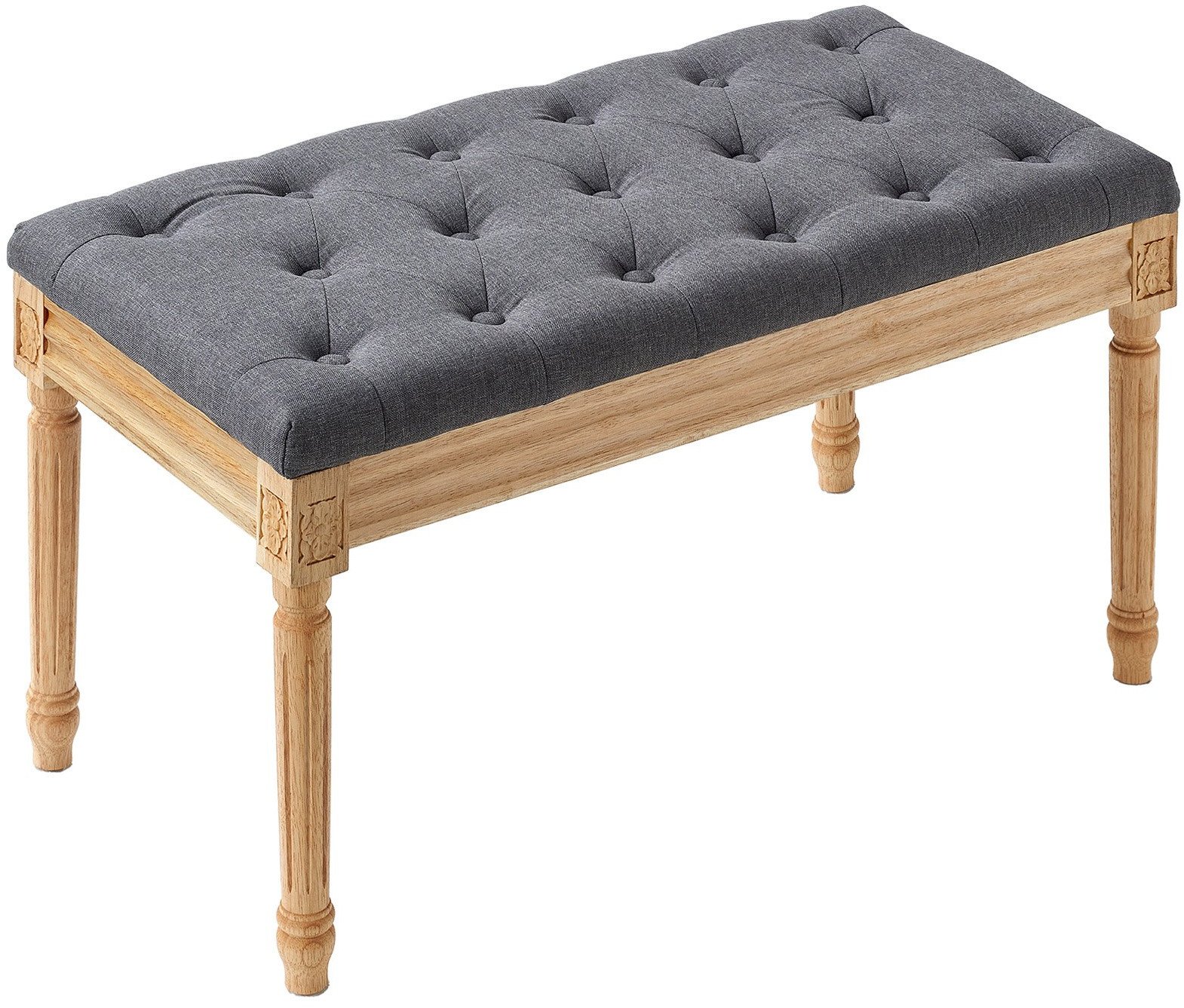 Siedzisko ławka szara przedpokój tapicerowana pufa do przedpokoju ławeczka