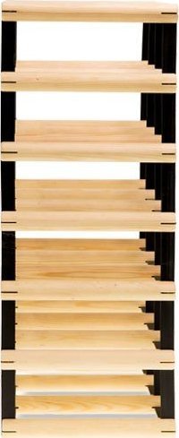 Wamar-Sosenka Regał na wino Stojak na 18 Butelek Szklanych/ PET RW-8/ 3x6 Surowy Naturalny Metal + Drewno RW-8-3X6-18