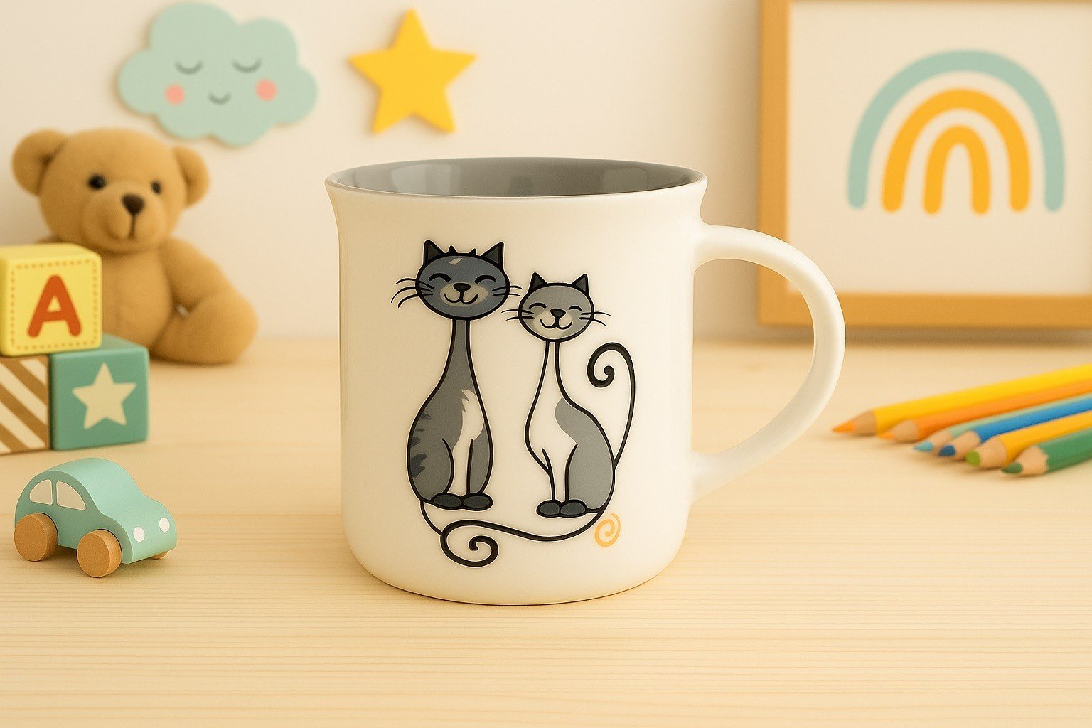 Kubek porcelanowy 330 ml Filemon Kotki Dwa