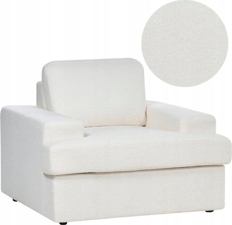 Beliani Fotel boucle biały ALLA