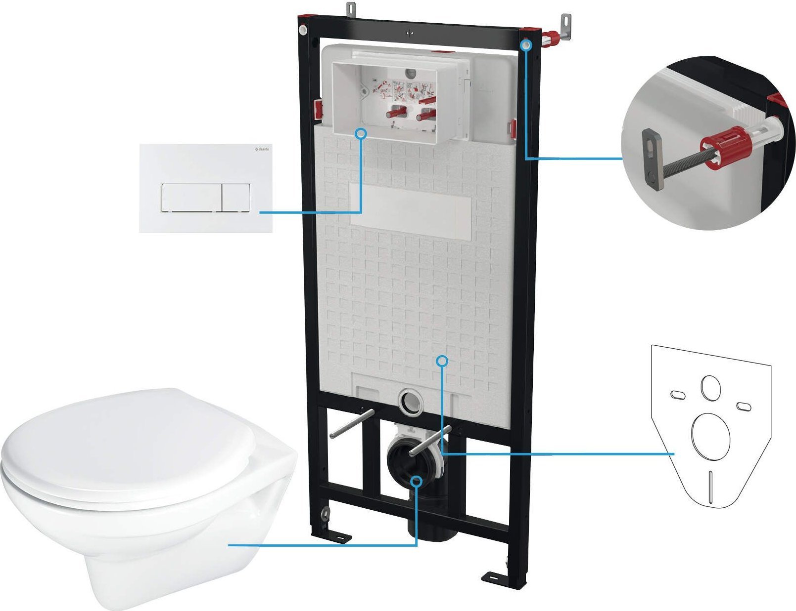Deante Zestaw WC podtynkowy 6 w 1