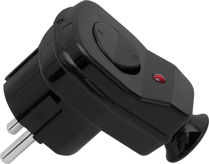 Blow 2399# Wtyczka wt-16us/łk kąt.czarna z przeł+di