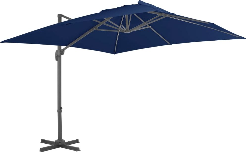 vidaXL Parasol wiszący z aluminiowym słupkiem, 3x3 m, błękit lazur