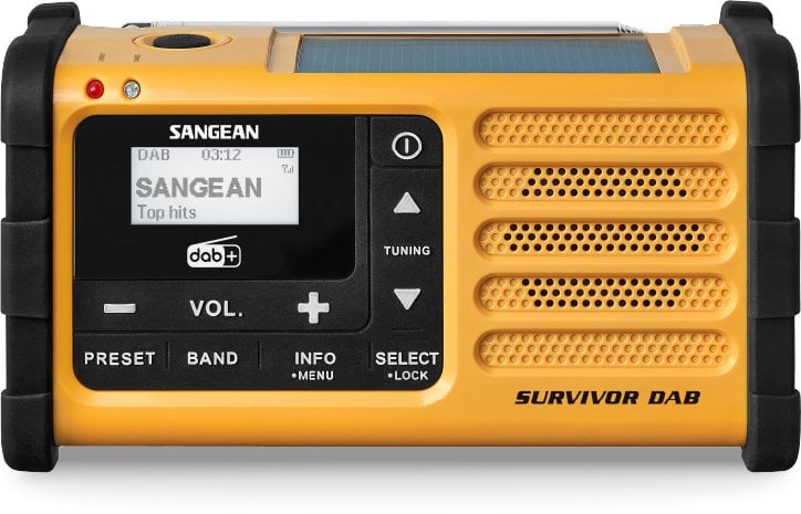 Radio Sangean MMR-88 DAB+ (USB-C) żółty awaryjny korba słoneczny Radio