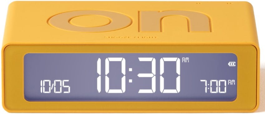 Lexon Flip Mini Double-Sided Alarm Clock Yellow