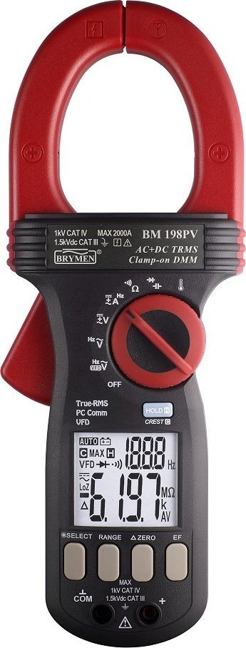 Brymen Miernik cęgowy 2000A AC/DC TRMS 1500V DC USB Brymen BM198PV
