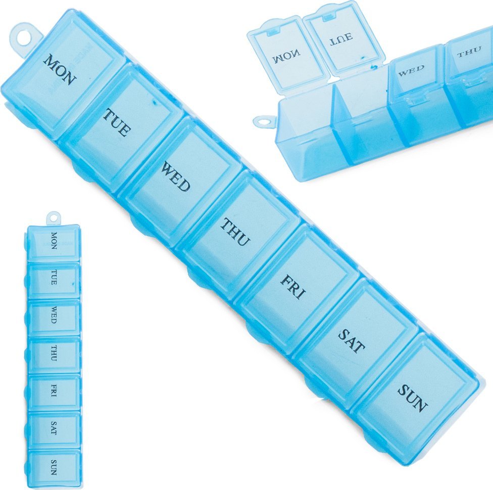 xxxxxxxxxxxxxxxx Verk Group (Verk) Pojemnik na leki tygodniowy lekarstwa kasetka organizer na suplementy 7 dni Pojemnik na leki tygodniowy lekarstwa k