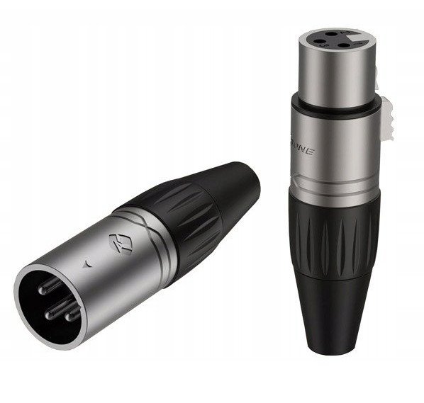 Roxtone komplet XP3FM 3 pin wtyk XLR męski nakablowy, 3 pin gniazdo XLR żeńskie nakablowe