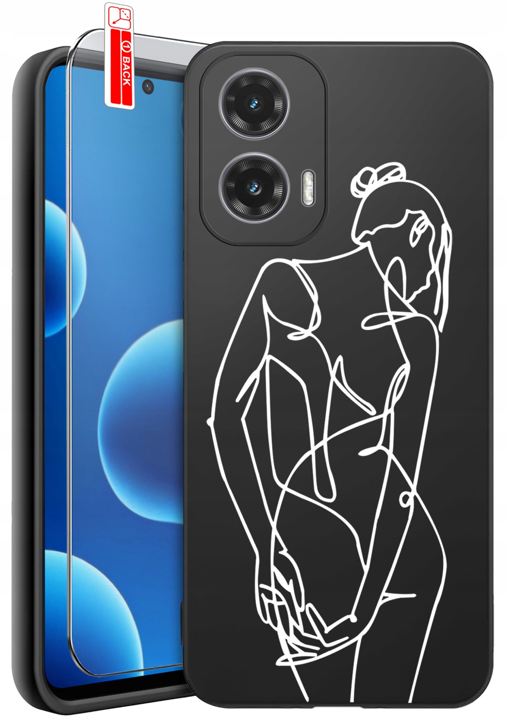 ETUI do Motorola Moto G45 5G | WZORY | SILIKONOWE MATT CASE + SZKŁO 9H