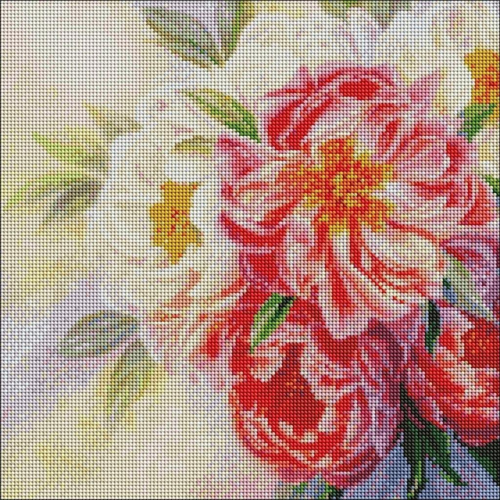 Ideyka Diamentowa Mozaika - Nastrój piwonii 40x40