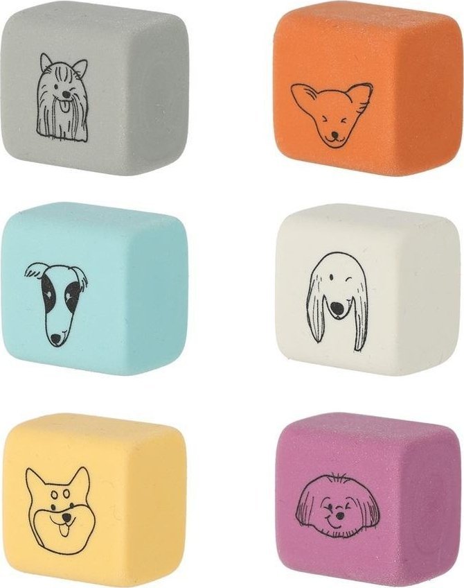 Gumka do ścierania kostki 6 kolorów (36szt) STRIGO