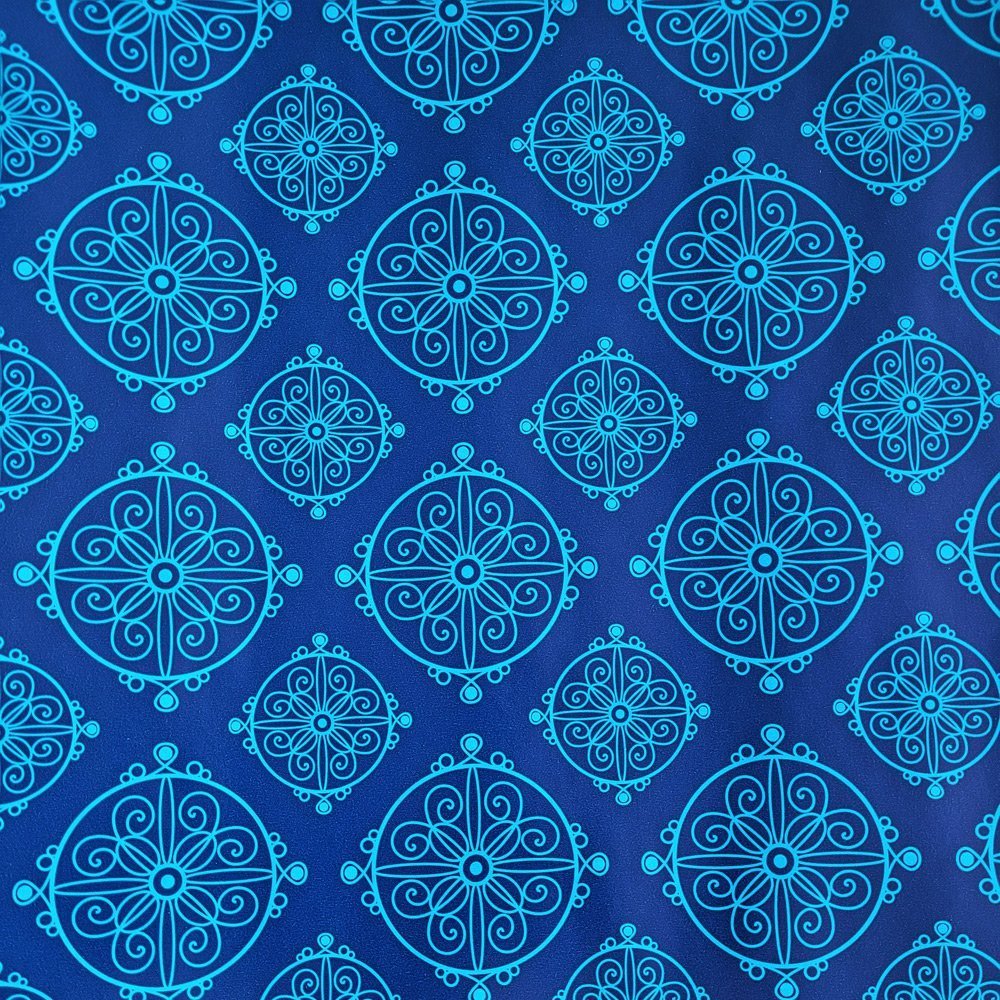 Papier niebieski wzór do pakowania 57cmx2m 2m257