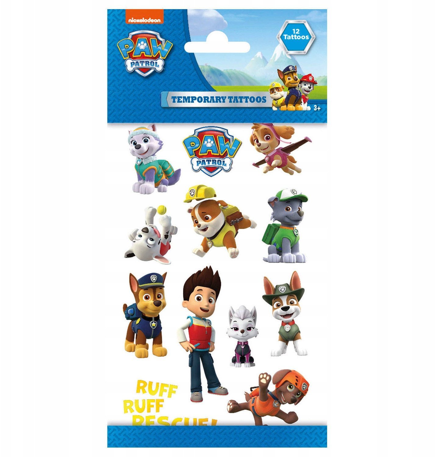 Nickelodeon Fake Tattoos Paw Patrol Junior Paper 12 Pieces