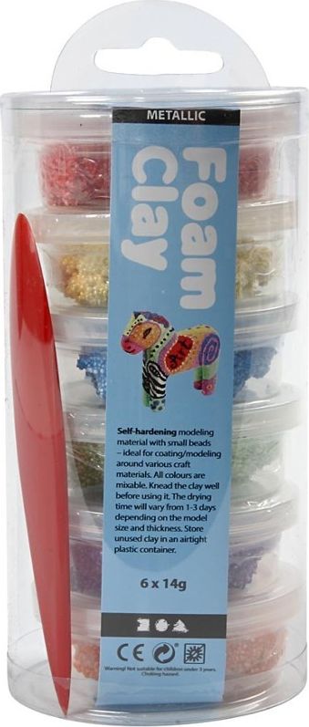 Creativ Company Masa Foam Clay - 6x14g kol. Met. Tęczowe