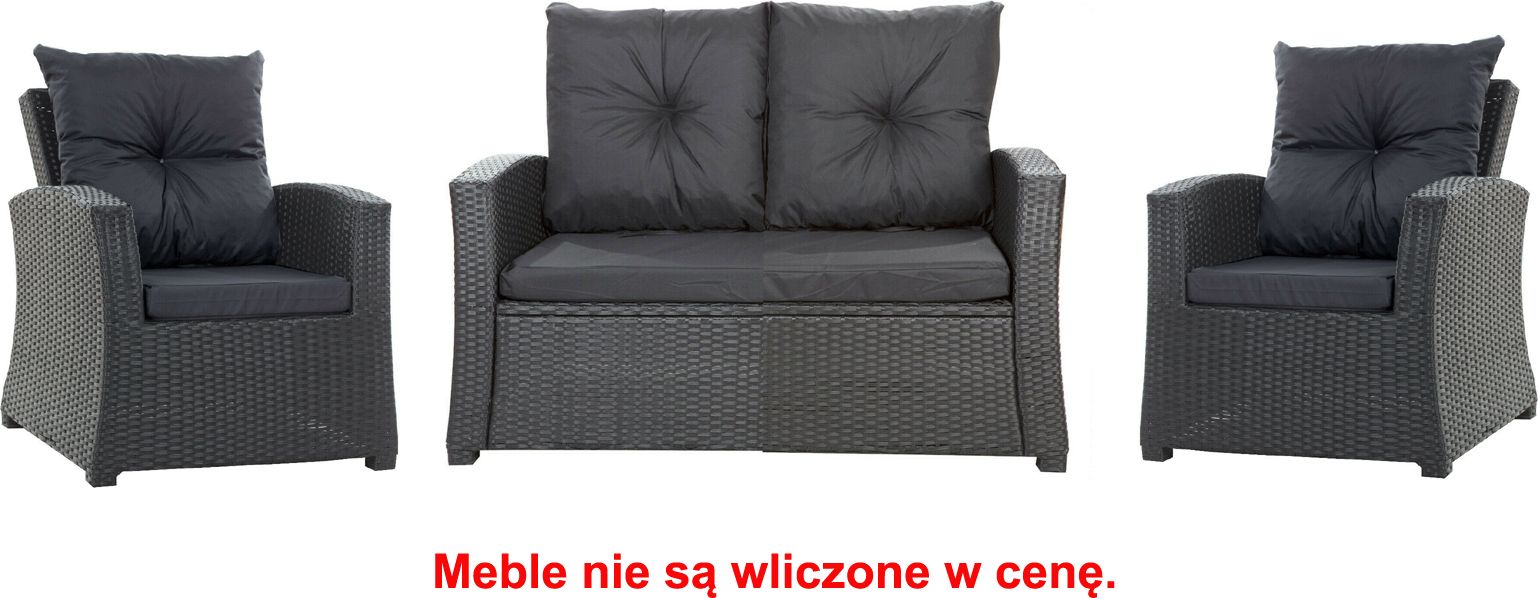 Setgarden Zestaw poduszek na meble ogrodowe rattanowe dla 4 osób rozmiar 112/52