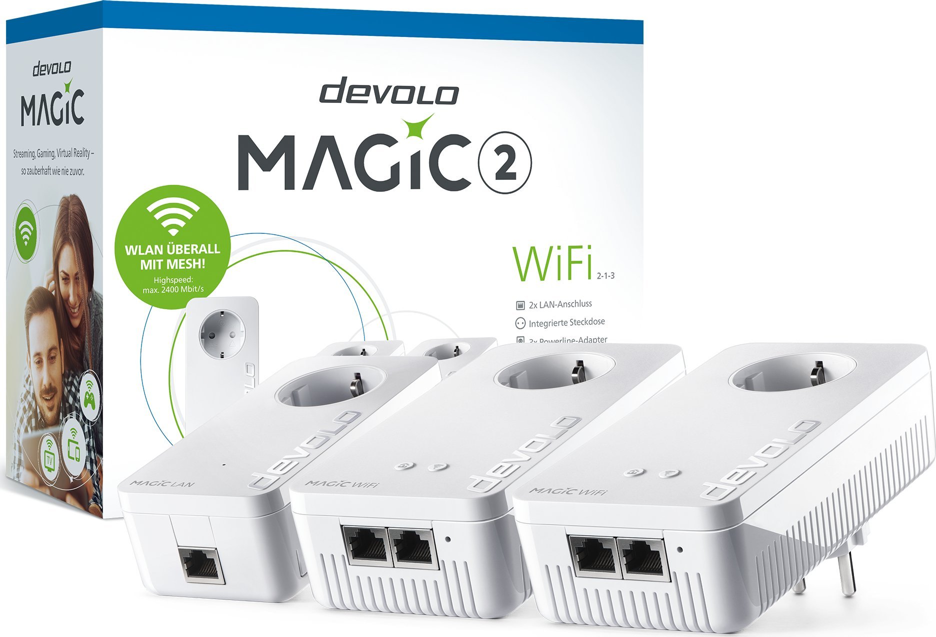 Adapter powerline Devolo devolo Magic 2 WiFi next Multiroom Kit, Powerline (3 adapters)