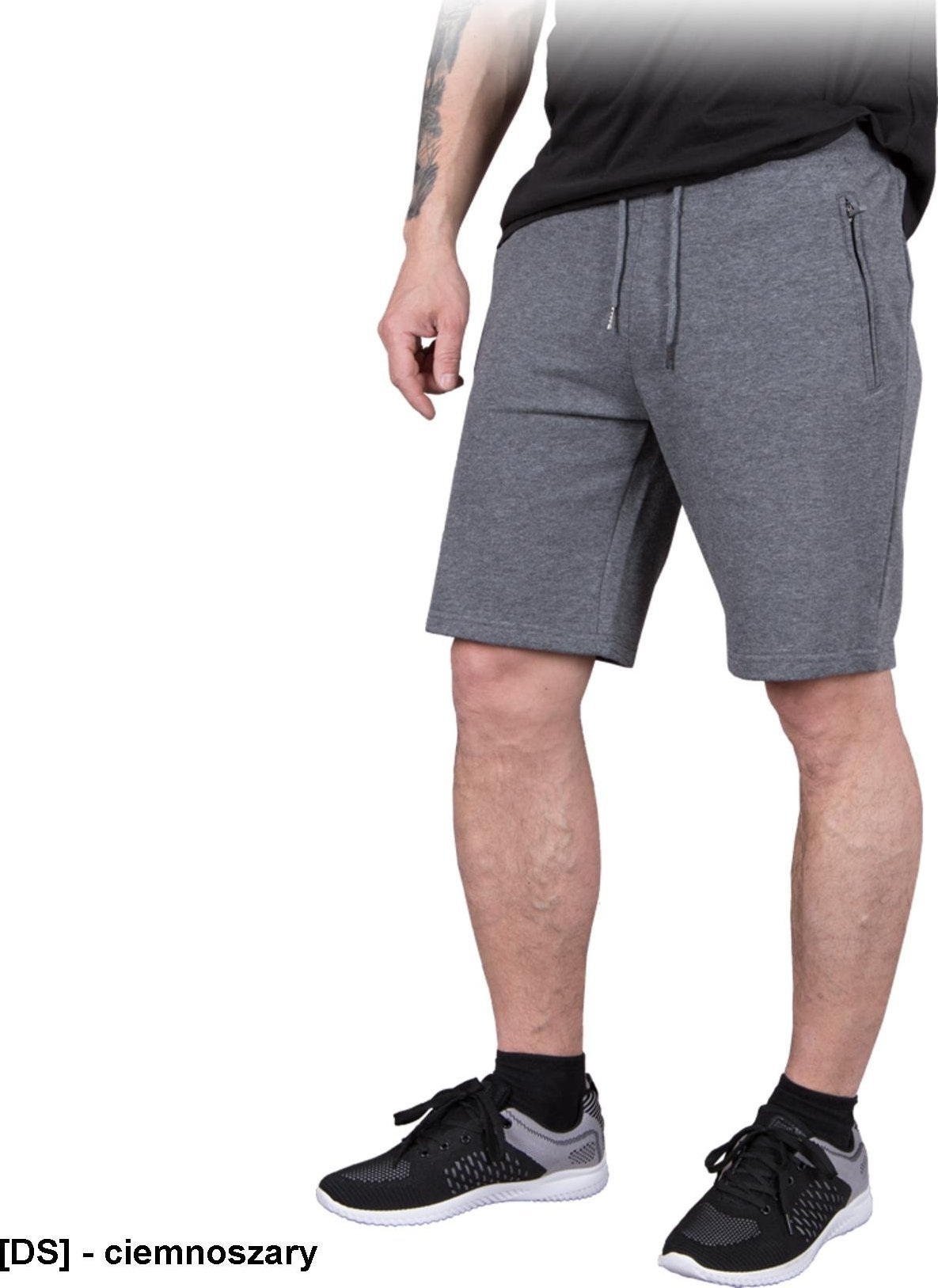 R.E.I.S. SHORTS - krótkie spodenki ochronne, troczki rozciągliwa gumka w pasie, 65% poliester, 35% bawełna 280 g/m - ciemnoszary S