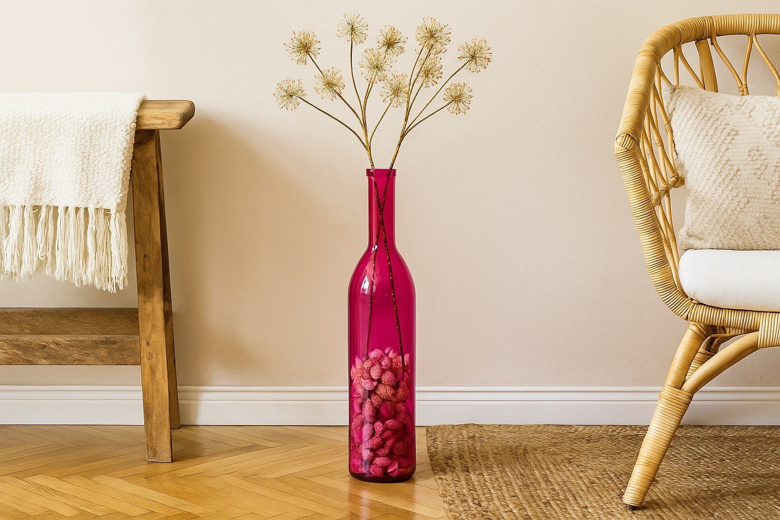 Butelka dekoracyjna wazon 100 cm różowa 4765 San Miguel