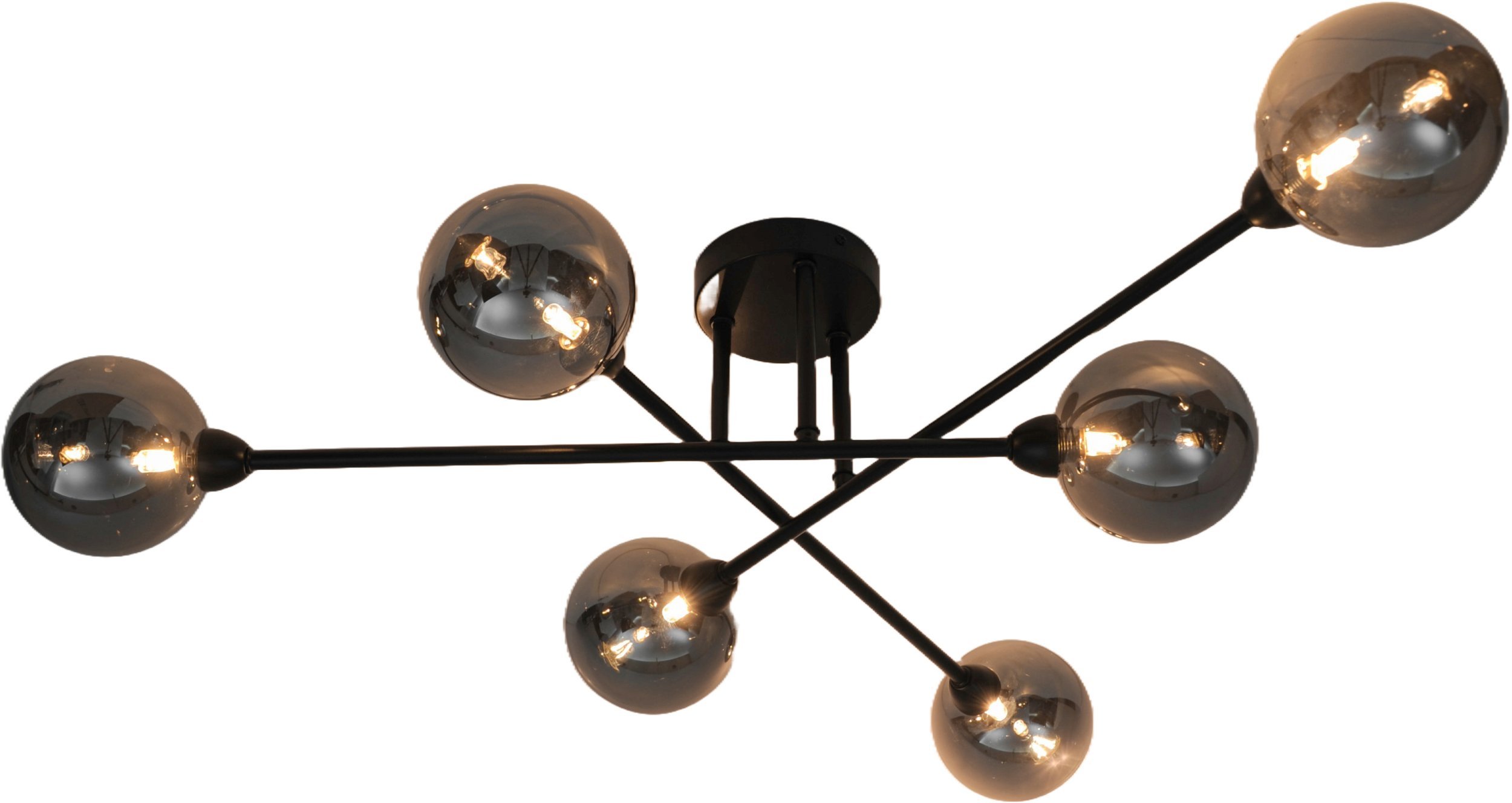 CEILING LIGHT BORA 6XG9 BLACK/SMOKY