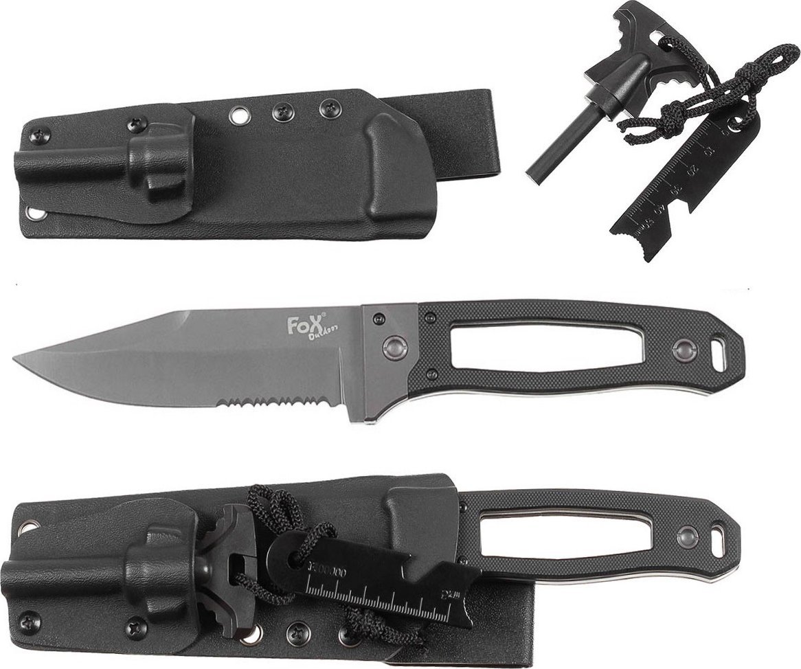 MFH Nóż Scorpion rękojeść G10 czarny pochwa z kydexu