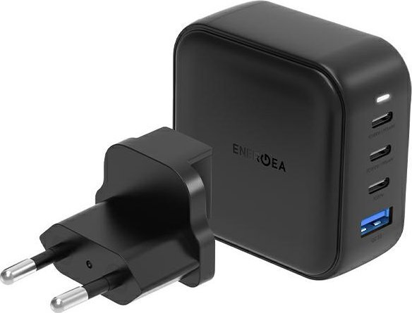 Ładowarka Energea ENERGEA ład. siec. 1xUSB+3xUSB-C PD-PPS-QC 3.0 100W 3C1A czarny/black US+EU Travelite GAN100