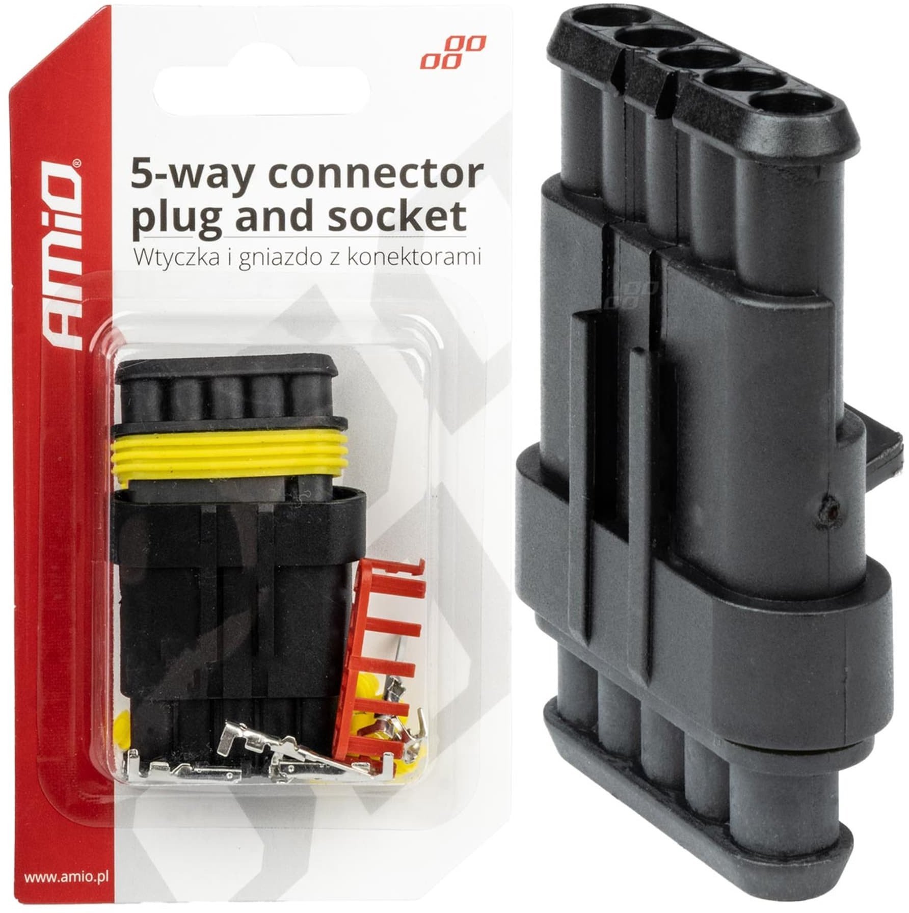 Kostka wtyk złącze hermetyczne superseal 5 pin amio-03521