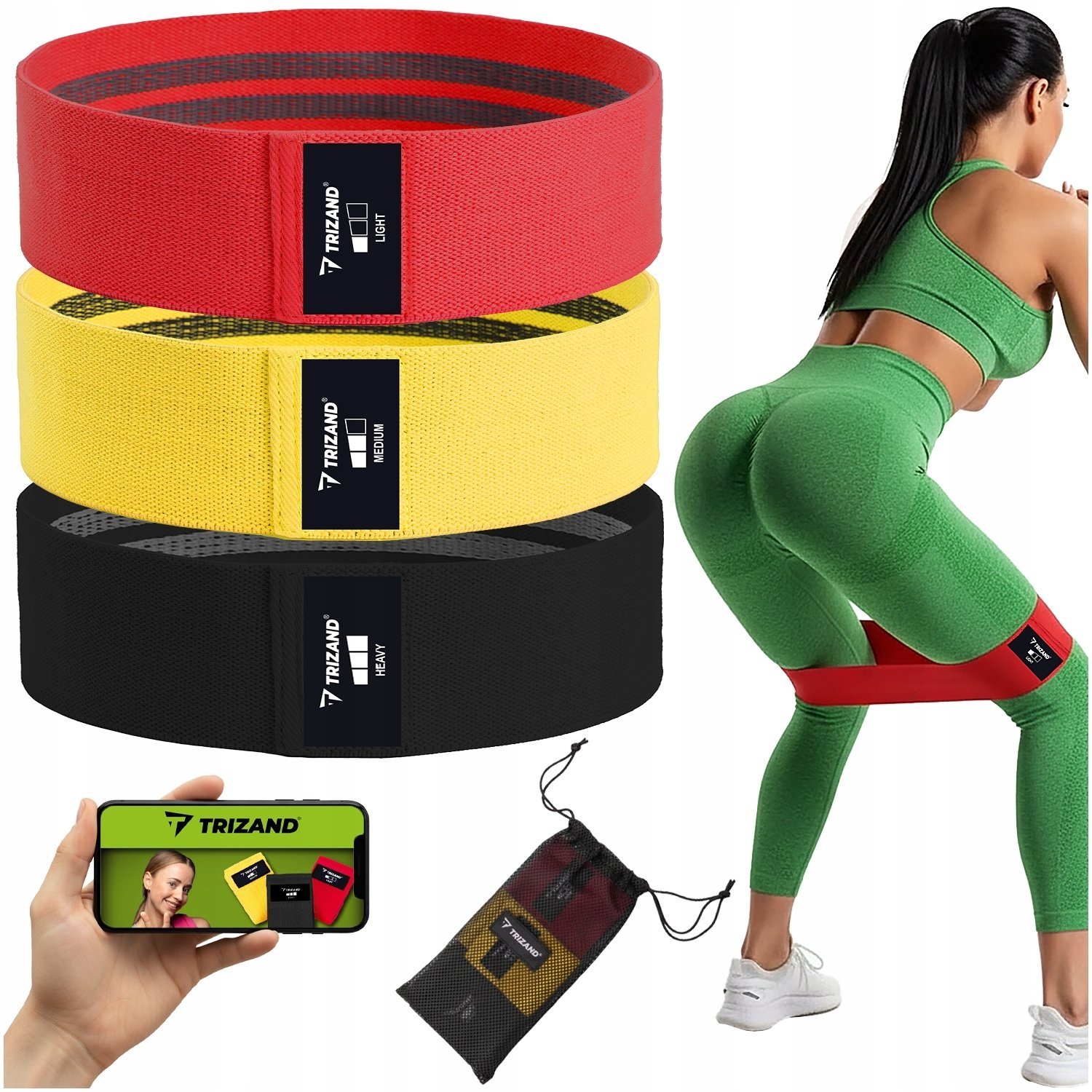 Trizand Zestaw gum do ćwiczeń mat. - 3szt. 25878