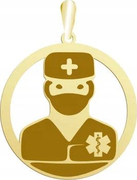 Radziszewska Jewellery Ratownik Medyczny Pozłacana Zawieszka GRAWER