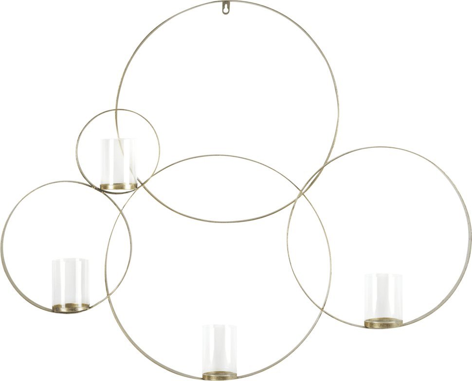 Beliani Metalowy świecznik ścienny 80 cm złoty BURU