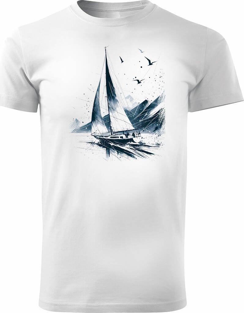 Topslang Koszulka żeglarska dla żeglarza z jachtem żaglówką sailing męska biała REGULAR M