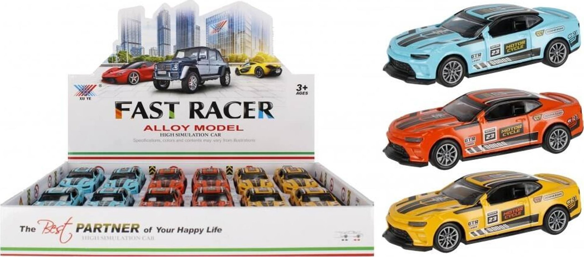 Mega Creative AUTO OSOB MET P/B 11CM MIX3 MC DISP 12/144/288