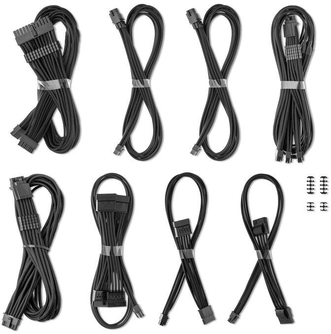 CableMod C-Series Pro ModMesh Sleeved 12V-2x6 12VHPWR Dual StealthSense Cable Kit for Corsair RMi, RMx (Black Label) - schwarz