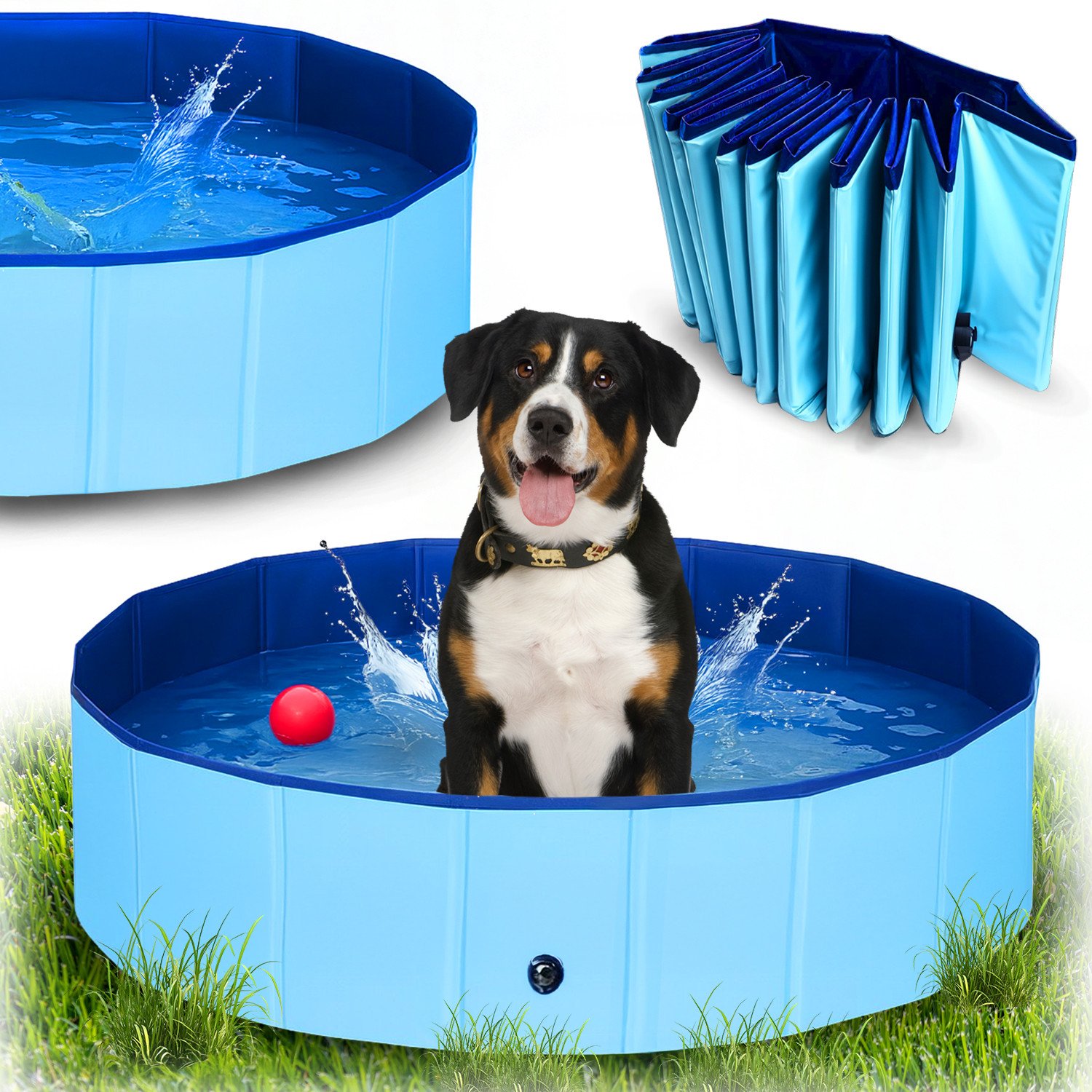 Basen ogrodowy dla zwierząt składany Heckermann 120x30cm