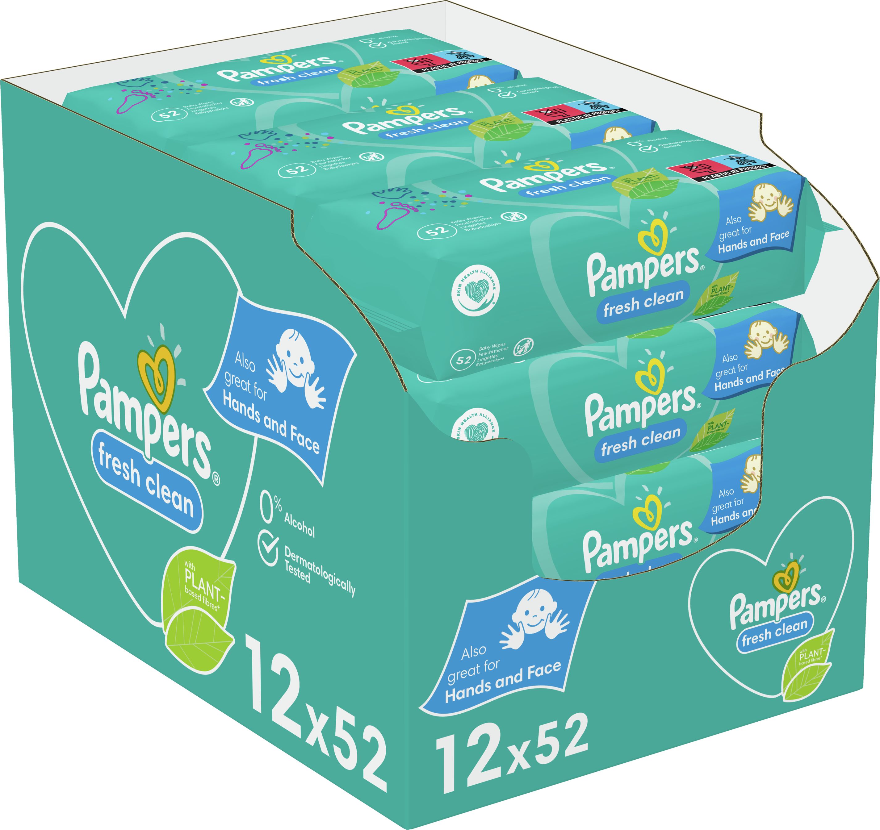 Pampers Chusteczki nawilżane FreshClean 12x52 szt.
