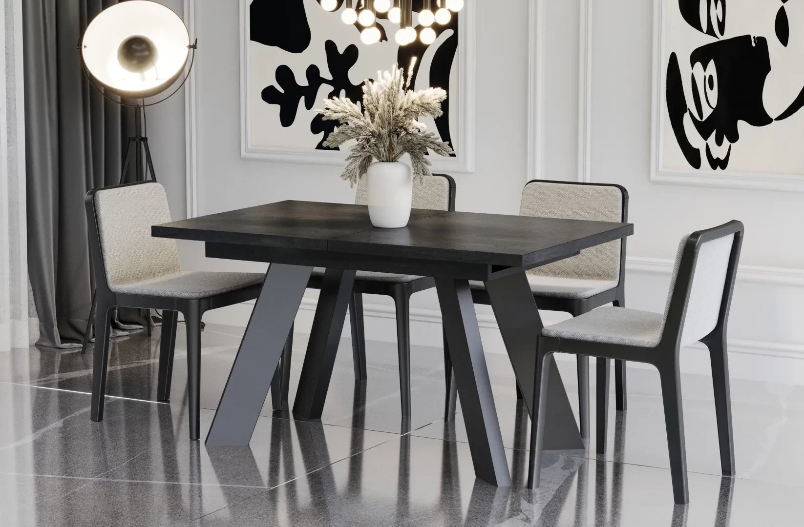 Stół rozkładany COMO 130(210)x80 beton ciemny ENDO