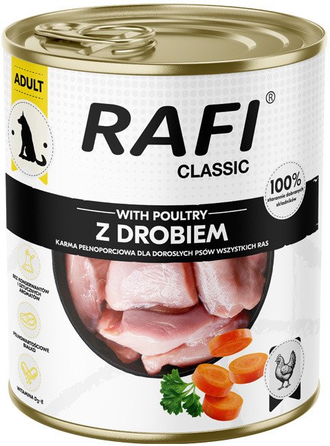 Mokra karma dla psa Rafi Classic z drobiem 800 g
