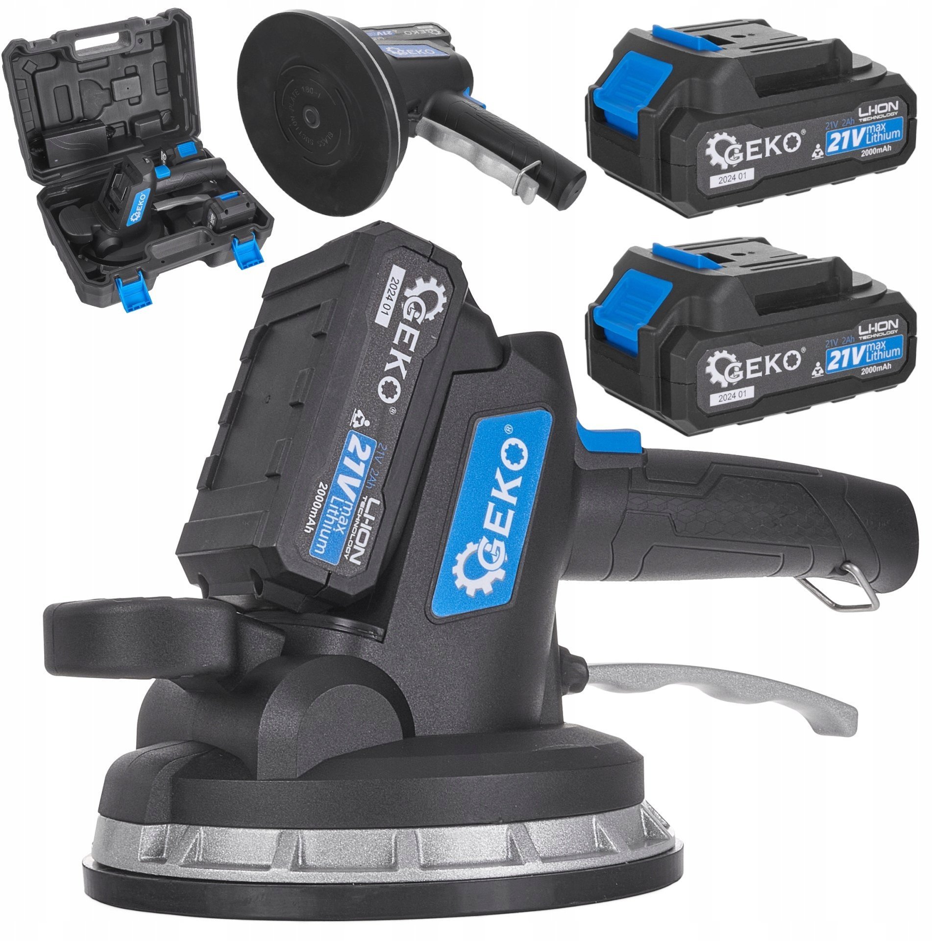 Przyssawka wibrująca akumulatorowa do układania płytek – zestaw z ładowarką i 2xAKU 21V (6)