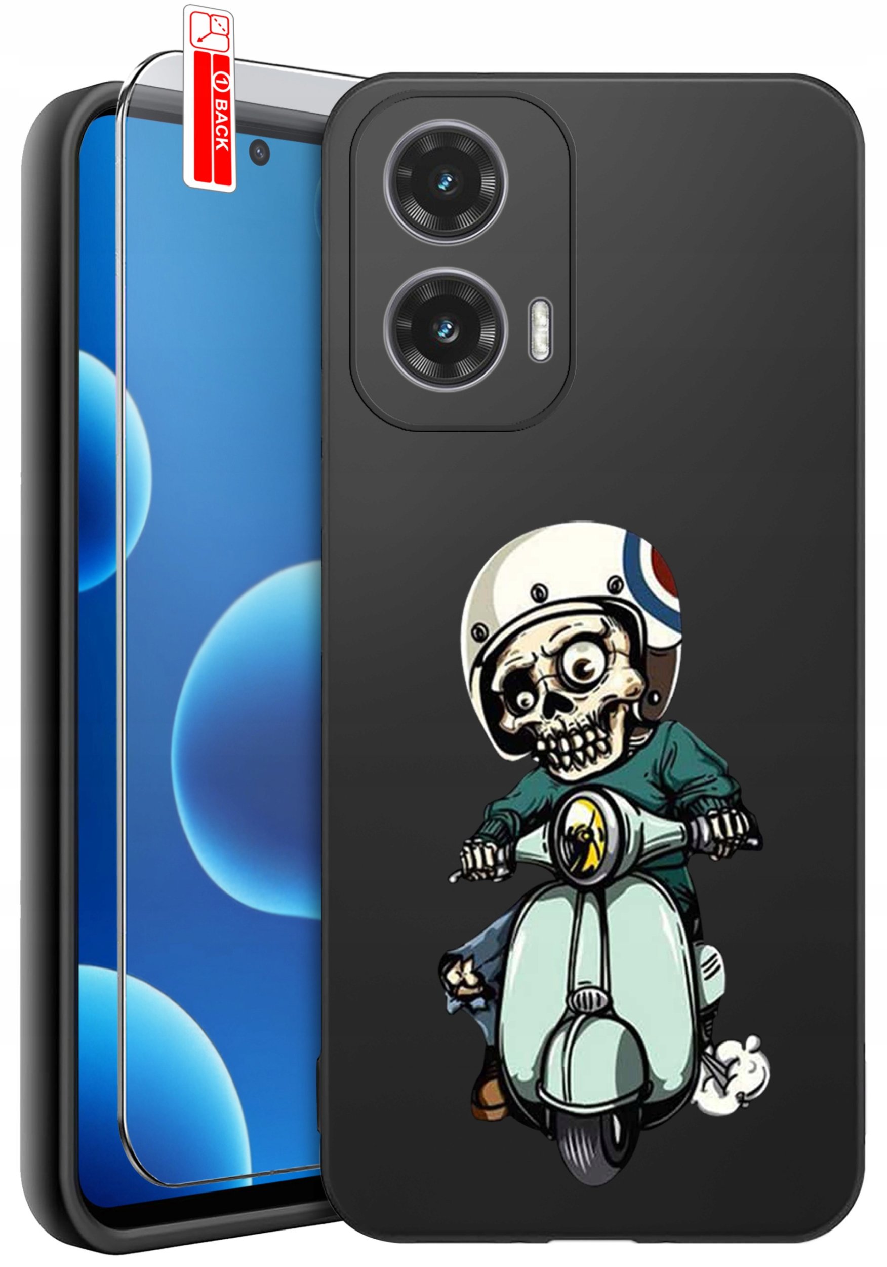 ETUI do Motorola Moto G45 5G | WZORY | SILIKONOWE MATT CASE + SZKŁO 9H