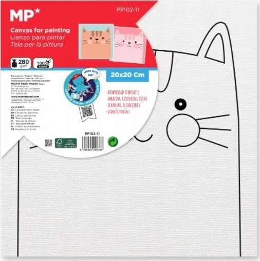 Teka Płótno do malowania kotek 20x20
