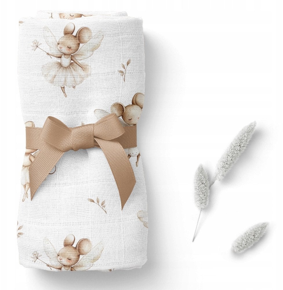 BOCIOLAND BL195-PIELUSZKA BAMBUSOWA 110X110 MYSZKI