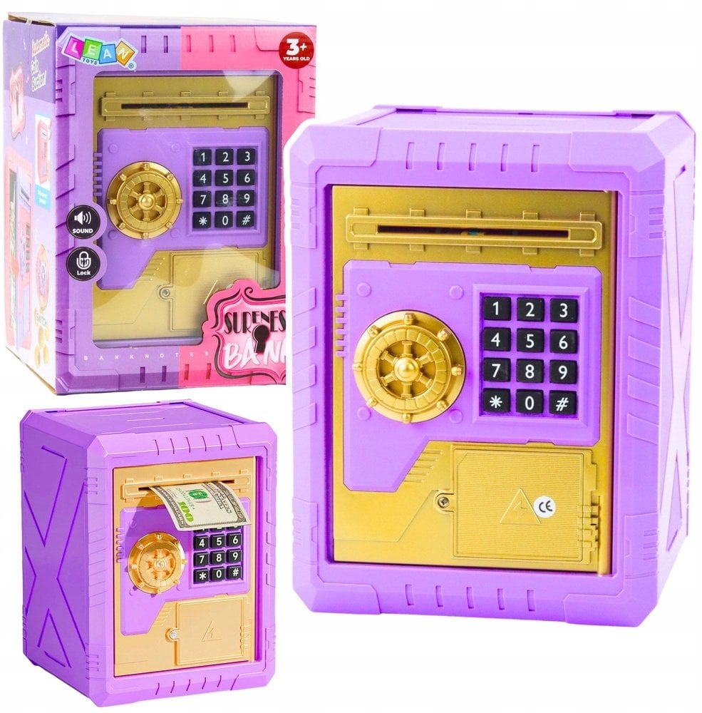 Sejf Skarbonka Elektroniczna Na Kod PIN Dla Dzieci Fioletowy