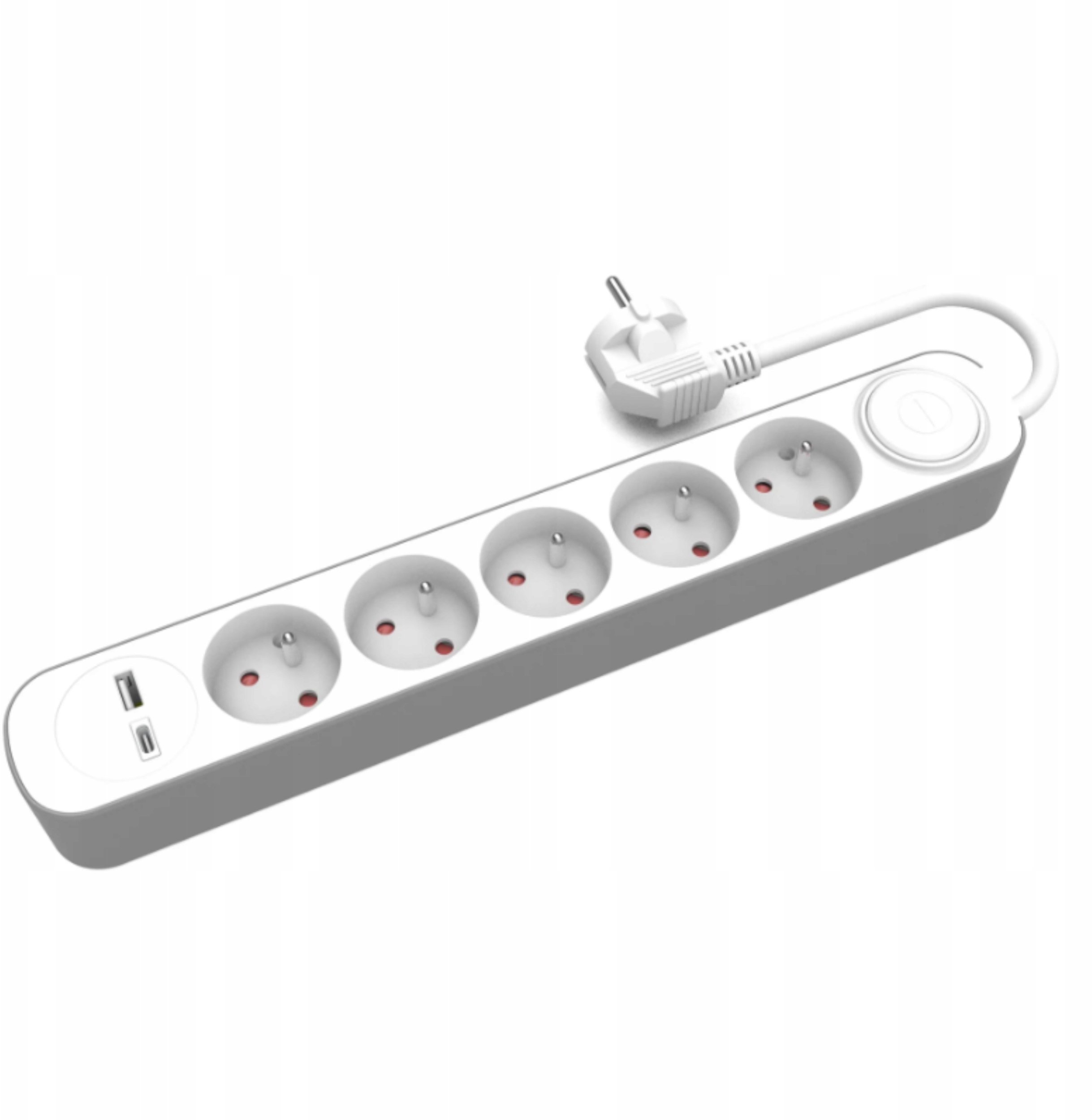 Przedłużacz stały 5x z włącznikiem oraz gniazdami USB A USB C 1,5m PS-570WS+USBA+USBC/1,5 E W-30003