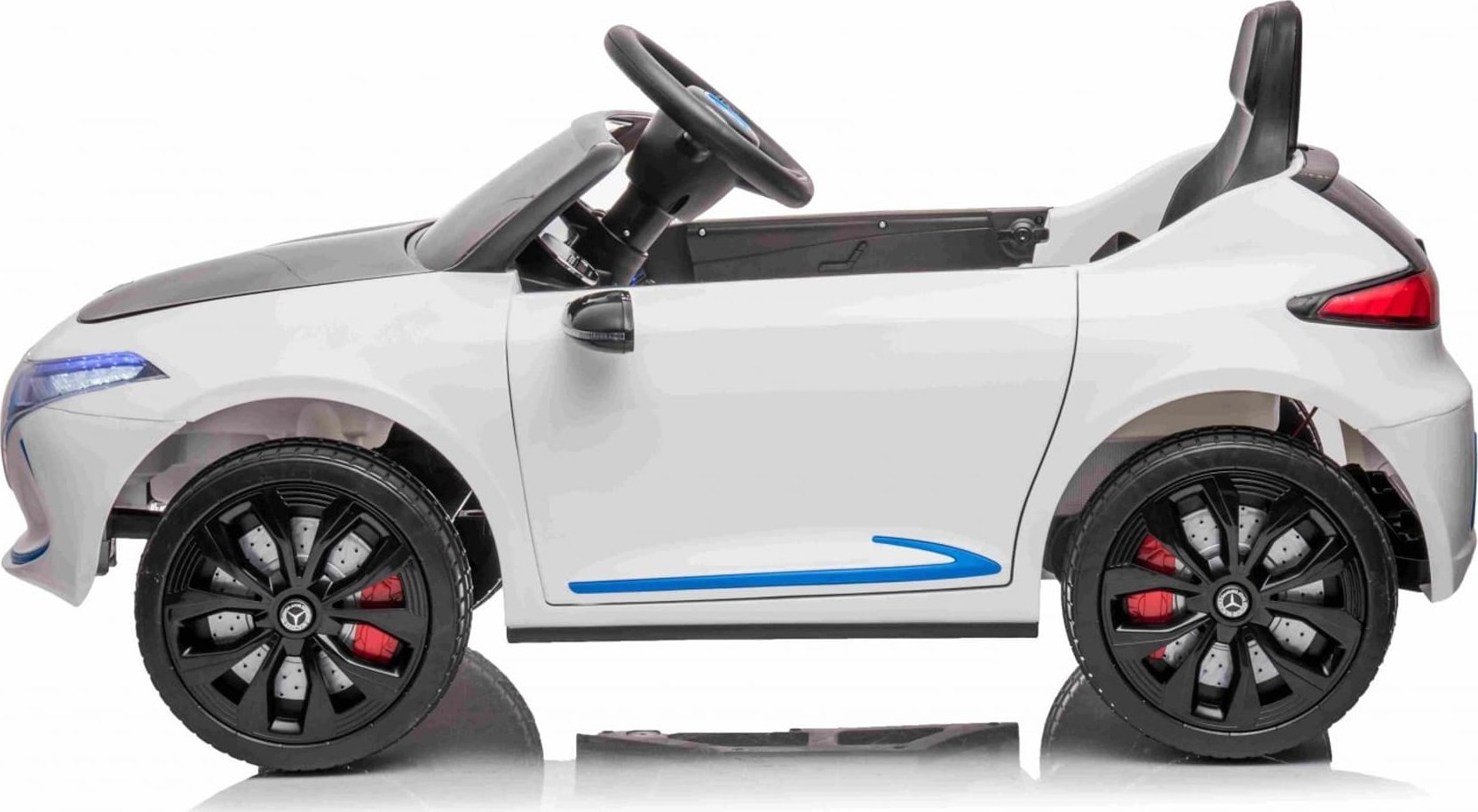 Mercedes Benz AMG EQA dla dzieci Biały + Pilot + 5-punktowe pasy + EVA + Wyświetlacz MP3 + LED